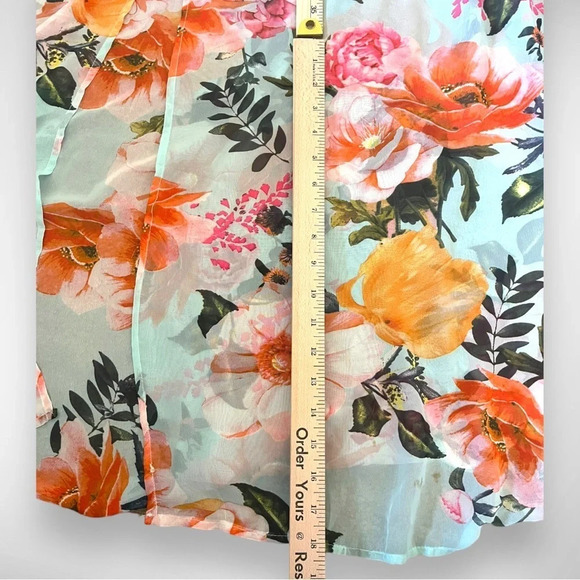 REVAMPED Women's Light Aqua Green Floral Maxi Dress XS | EUC - Picture 8 of 11